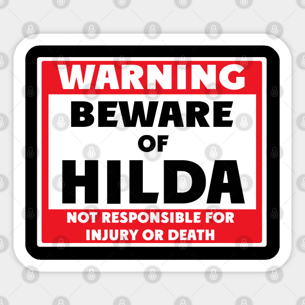 Beware of Hilda Sticker by BjornCatssen